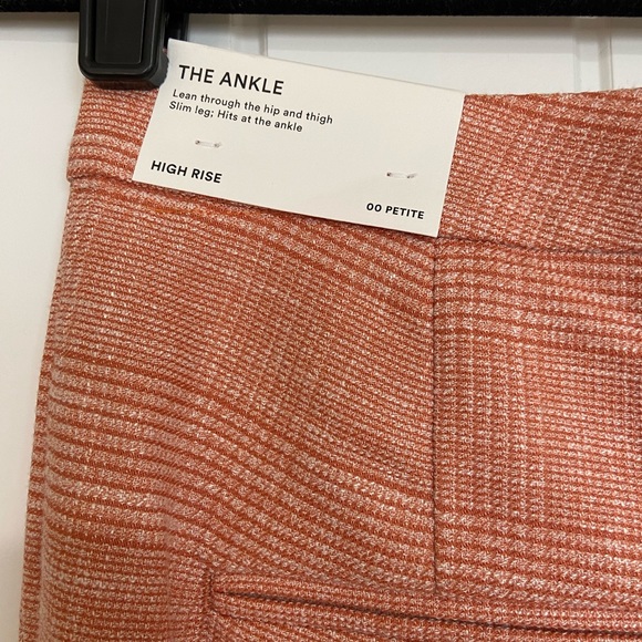 NWT Ann Taylor Petite High Waist Ankle Pant in Plaid Flamingo - Picture 5 of 5